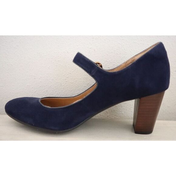 Söfft SF0073477 Women's Sz 8M Sky Navy Blue Suede Petra Mary Jane Pumps - Picture 7 of 9